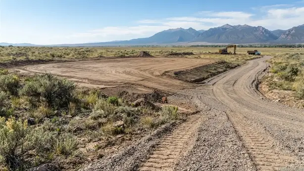 Rural Costilla County Colorado property being graded for a homesite and driveway