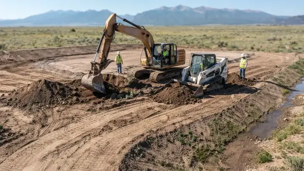 Rural Costilla County property undergoing excavation and site preparation for future development
