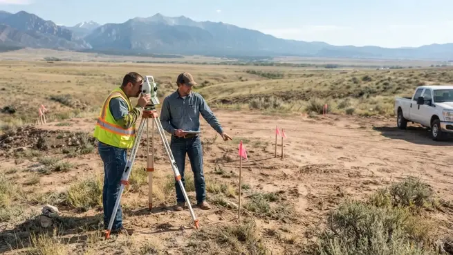Rural Costilla County property being evaluated for house pad placement, driveway access, and future development